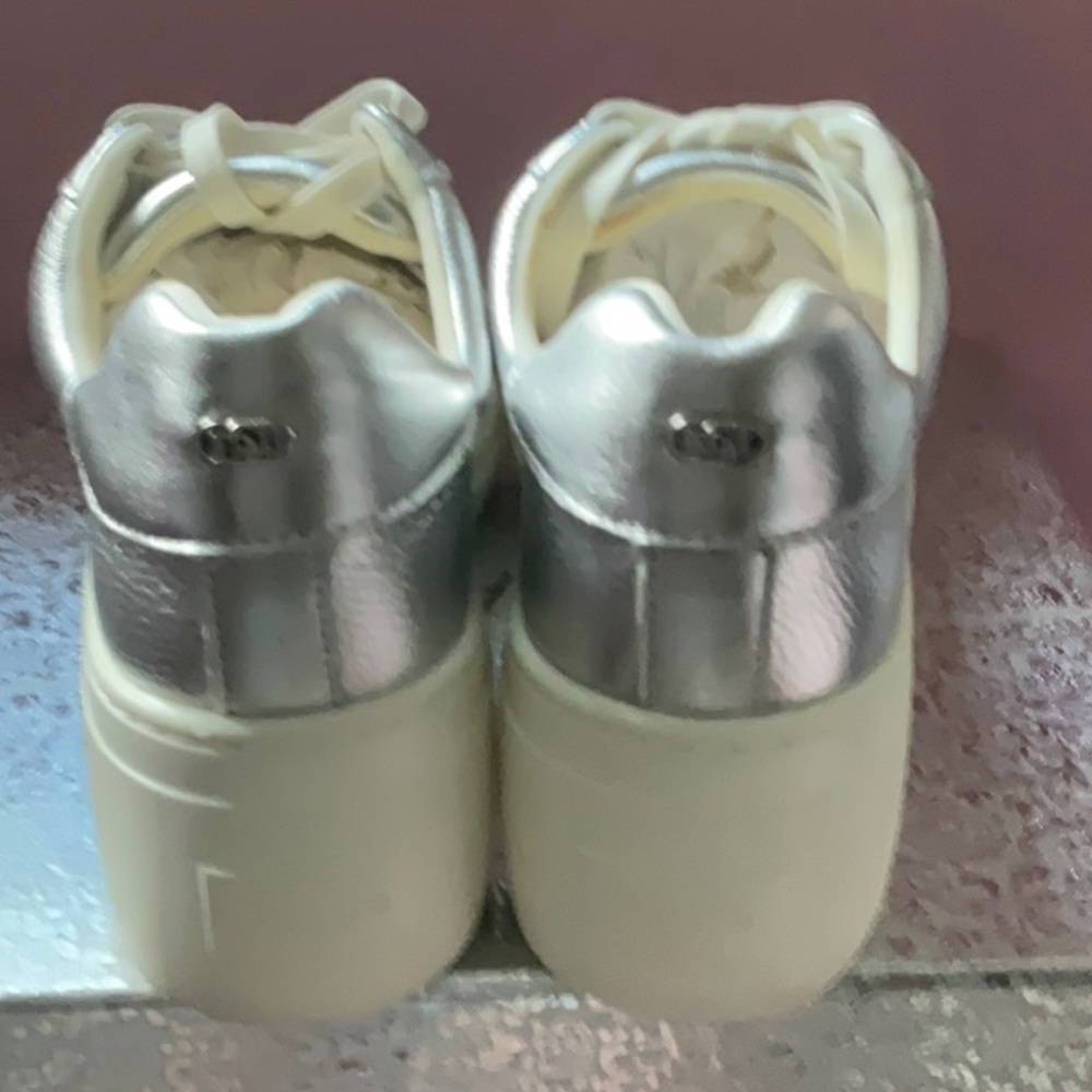 Dune London Metallic Silver Women's Sneakers - Picture 5 of 5